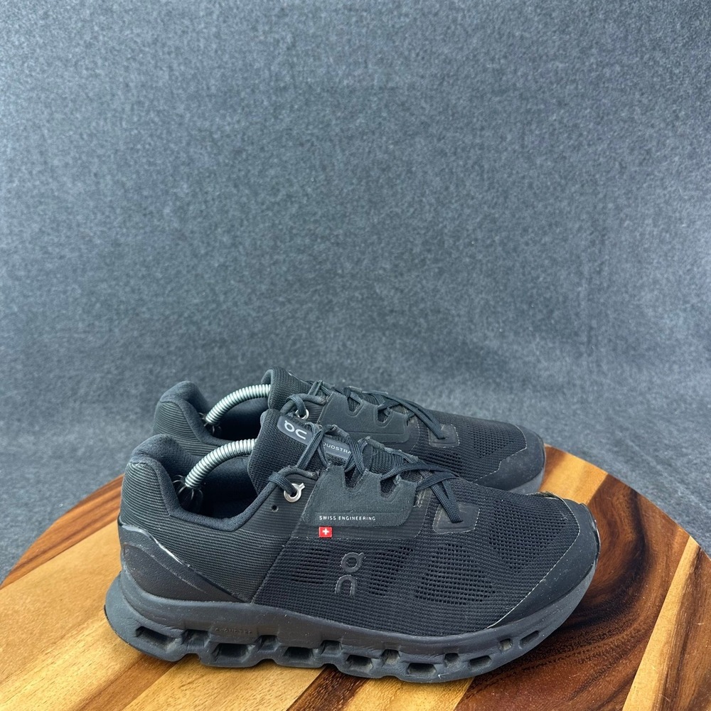 On Running Cloudstratus Womens Triple Black Running Shoes Size 9 39.99211